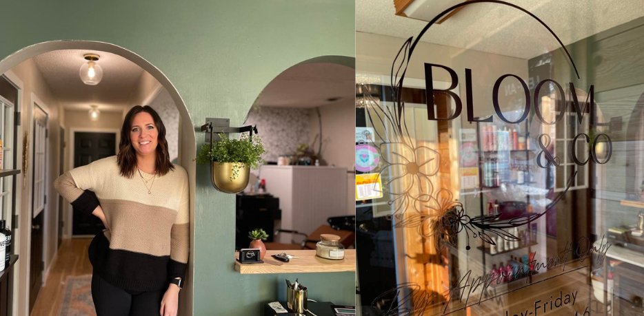Torri Aldrich in the new salon suite she created named Bloom & Co. in the Country Flowers building.